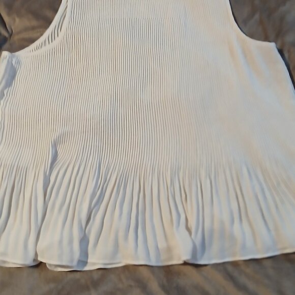 Banana Republic Factory Women's Pleated Sleeveless Blouse Ivory SZ PM - Picture 6 of 8